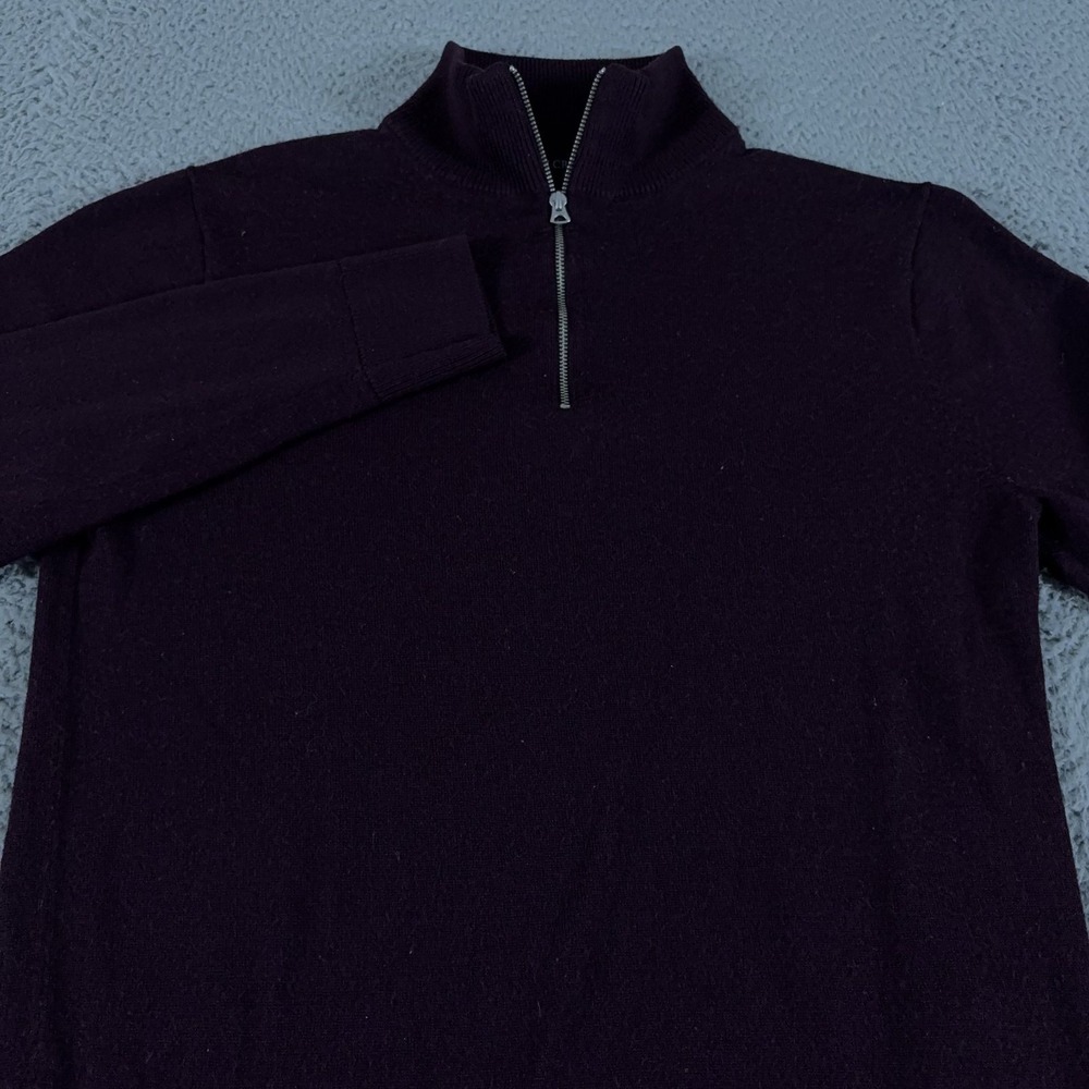 J Crew Sweater Womens XS Purple 1/4 Zip Mock Merino Blend Stretch Lightweight